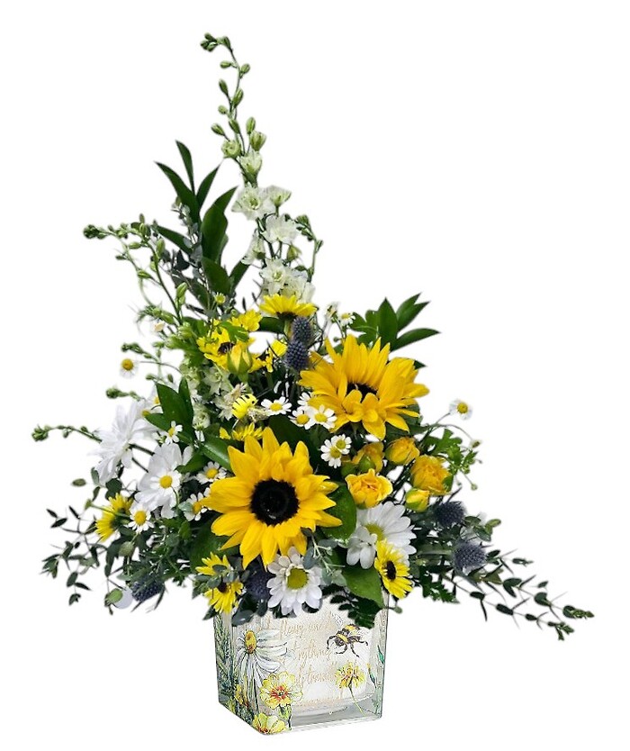 As Sweet as can Bee with Sunflowers