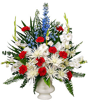 PATRIOTIC MEMORIAL FUNERAL FLOWERS