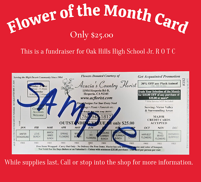 FLOWER OF THE MONTH CARD