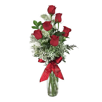 6 RED ROSES ARRANGED